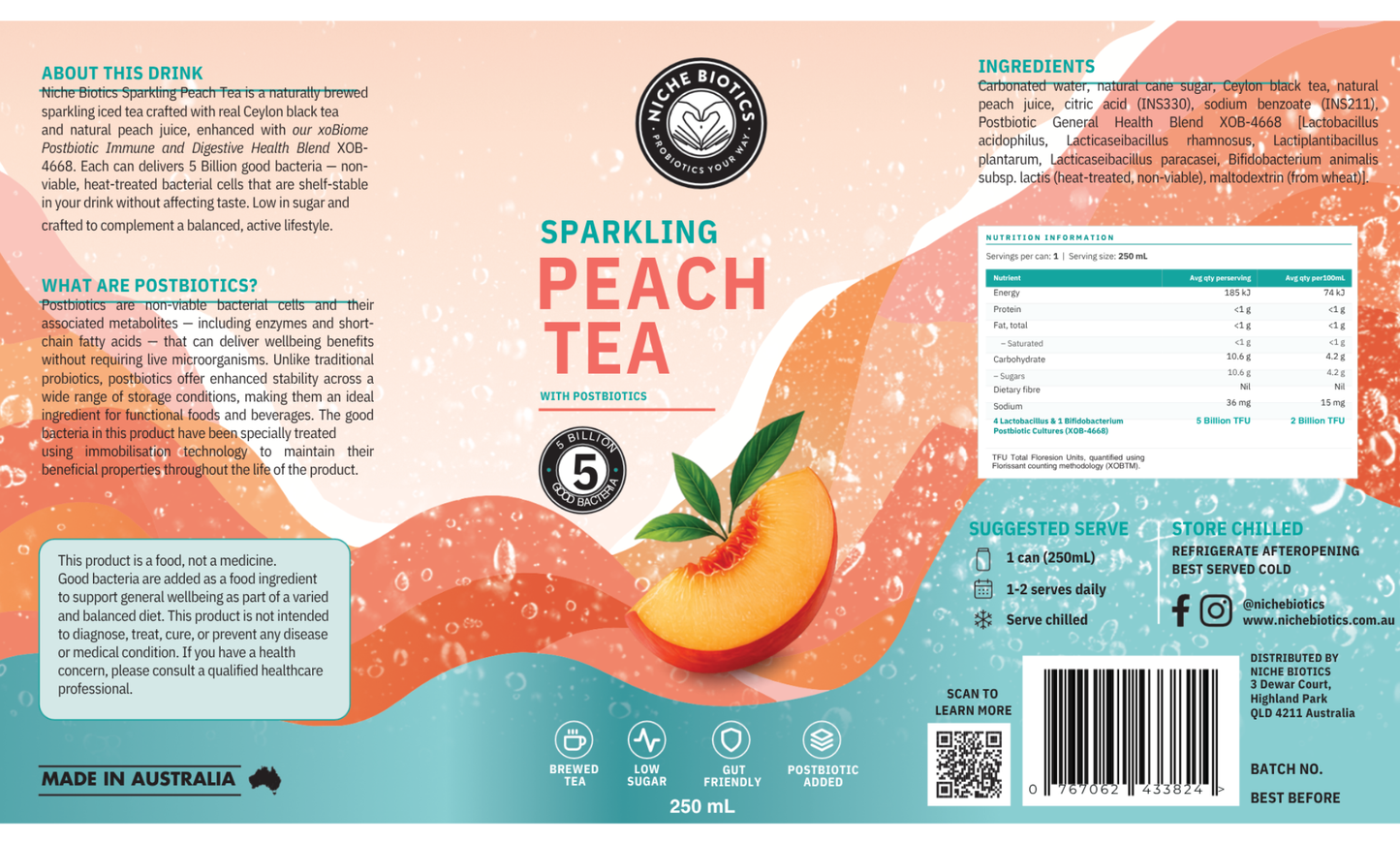 Sparkling Peach Iced Tea